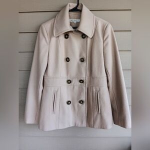 EUC Ladies Vintage Kenneth Cole New York Wool Blend Lined Pea Coat Sz 12